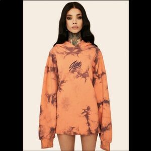 I.AM.GIA Tatiana Oversized Tie Dye Hoodie Coral Orange Peach
